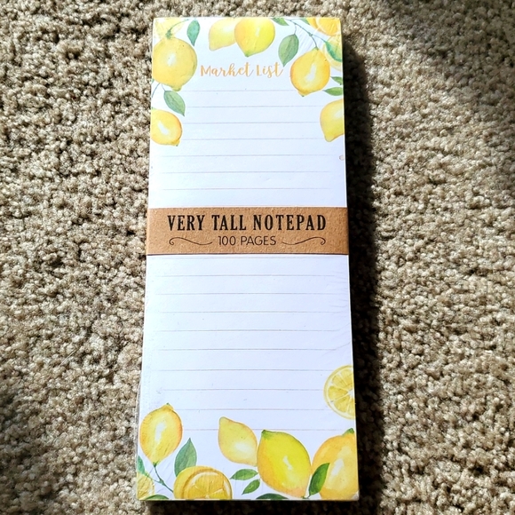Eccolo Other - Eccolo lemon print, lined Magnetic 'Market List' very tall 100 pages notepad